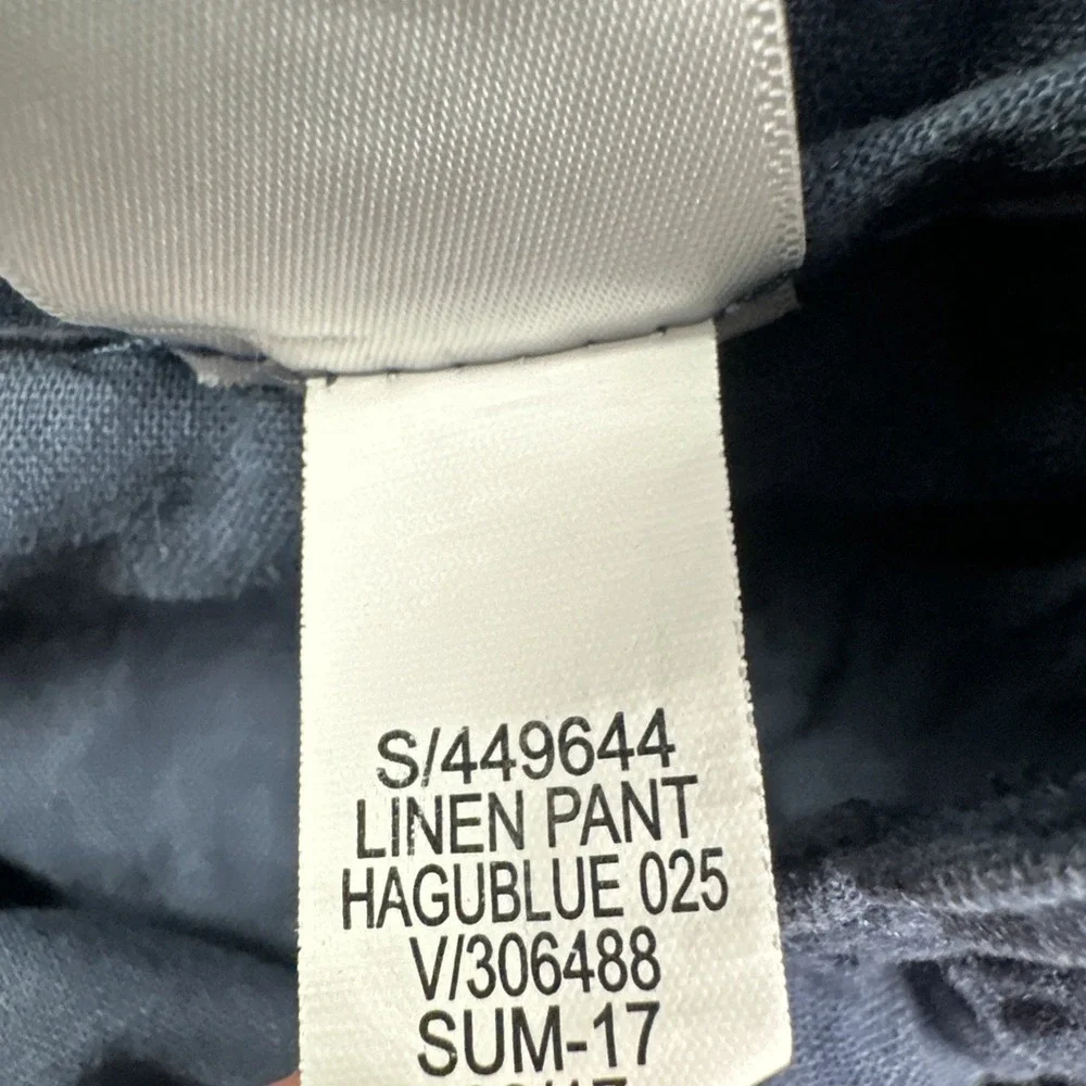 Banana Republic Linen Cotton Pants Men 34x30 Hague Blue Flap Pocket Breathable